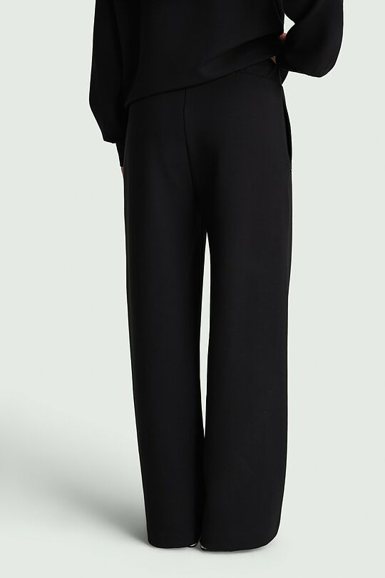 Cotton interlock wide sweatpants 3 | BLACK | Audimas