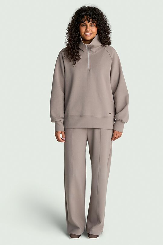 Cotton interlock wide sweatpants 1 | GREY | Audimas