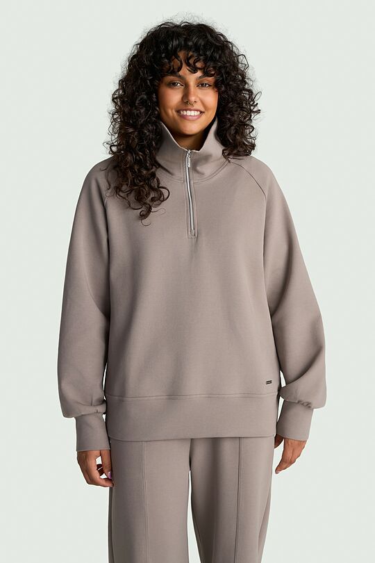 Cotton interlock half-zip sweatshirt 1 | GREY | Audimas