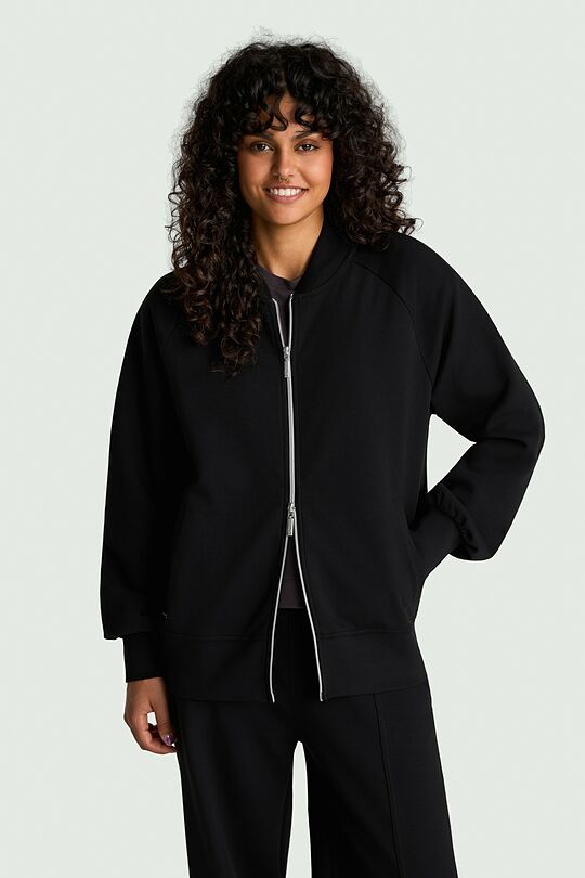 Cotton interlock bomber jacket 2 | BLACK | Audimas