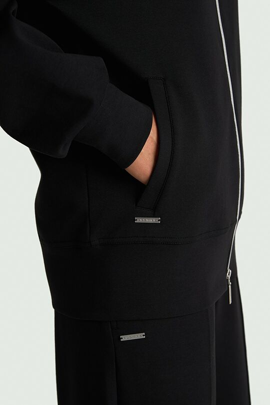 Cotton interlock bomber jacket 4 | BLACK | Audimas