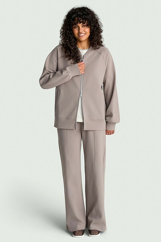 Cotton interlock bomber jacket 5 | GREY | Audimas