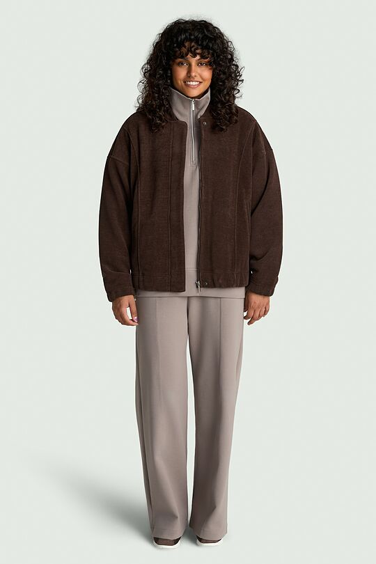 Velour bomber jacket 6 | BROWN | Audimas