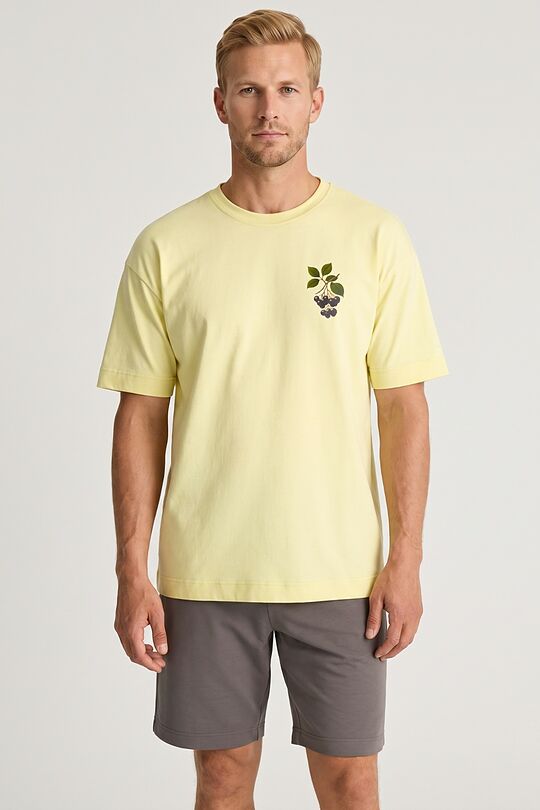 Short sleeves cotton T-shirt "Chokeberries" 2 | YELLOW | Audimas