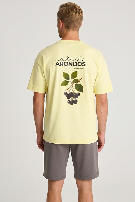 Short sleeves cotton T-shirt "Chokeberries" 5 | YELLOW | Audimas