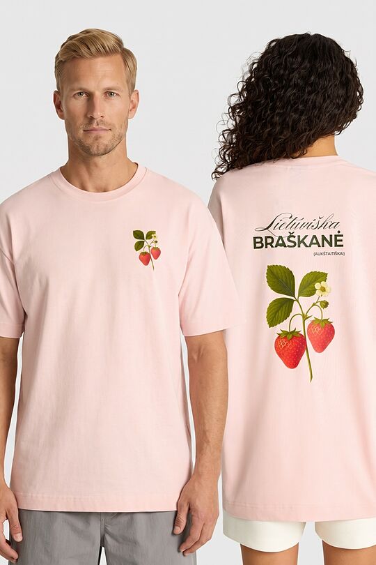Short sleeves cotton T-shirt "Strawberry" 1 | PINK | Audimas
