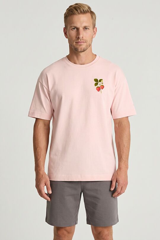 Short sleeves cotton T-shirt "Strawberry" 6 | PINK | Audimas
