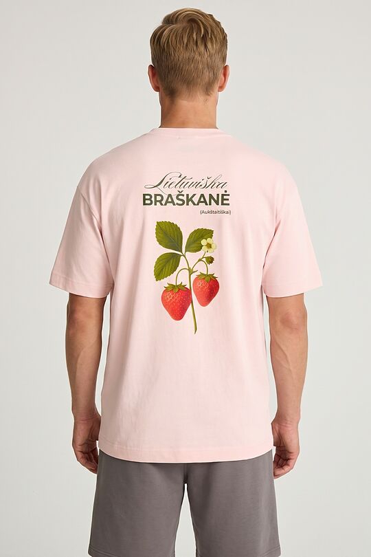 Short sleeves cotton T-shirt "Strawberry" 4 | PINK | Audimas