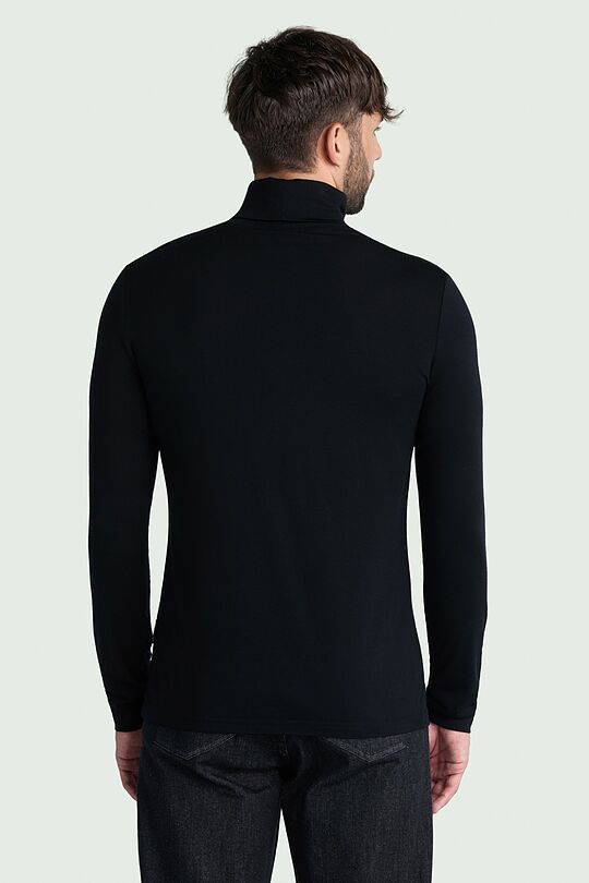 Lightweight merino wool roll neck top 2 | BLACK | Audimas