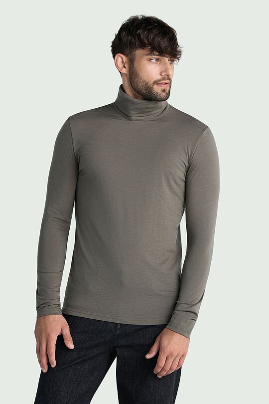 Lightweight merino wool roll neck top 1 | BROWN | Audimas