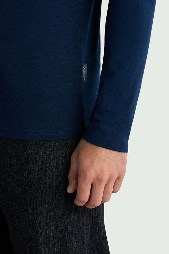 Lightweight merino wool roll neck top 3 | Dark blue | Audimas