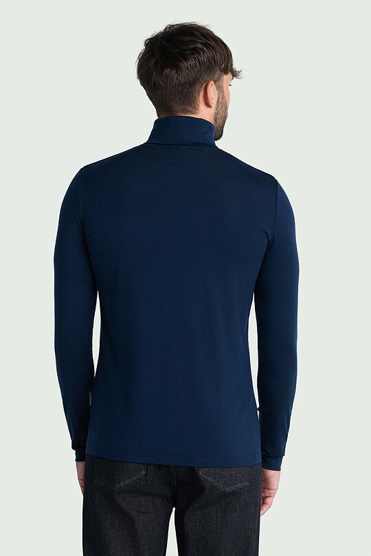 Lightweight merino wool roll neck top 2 | Dark blue | Audimas