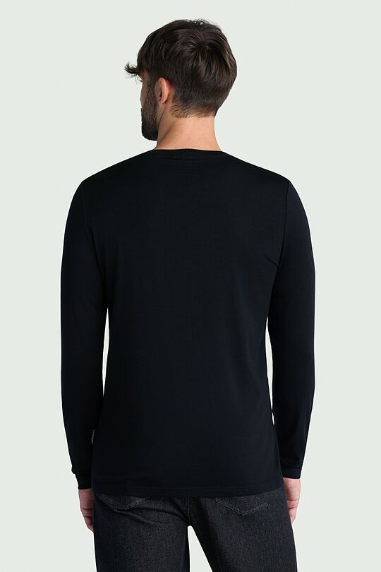Lightweight merino wool long sleeve top 2 | BLACK | Audimas