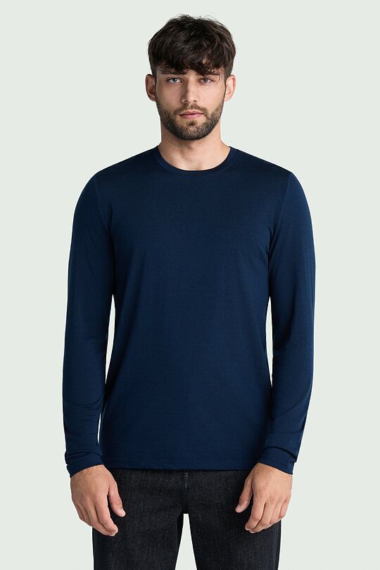 Lightweight merino wool long sleeve top 1 | Dark blue | Audimas