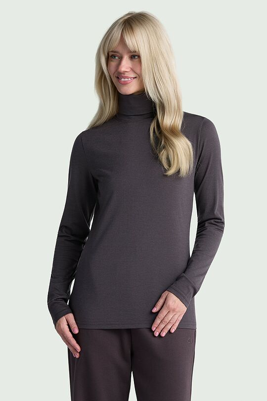 Lightweight merino wool roll neck top 1 | BROWN | Audimas