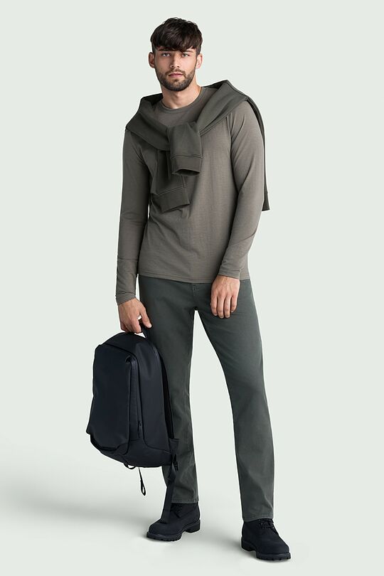 Classic style cotton pants 1 | Dark brown | Audimas