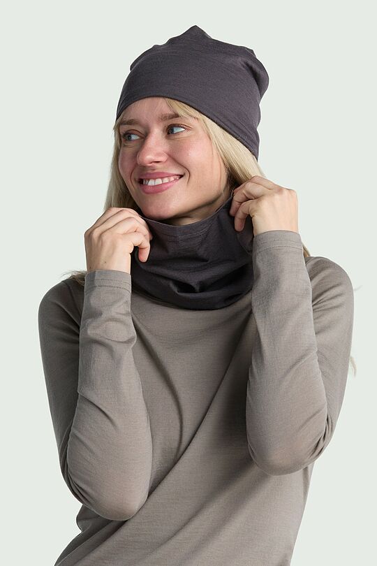 Lightweight merino wool neck warmer 1 | BROWN | Audimas