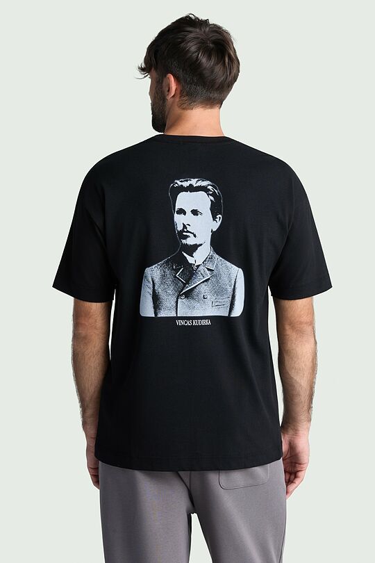 Short sleeves cotton T-shirt „Vincas Kudirka“ 5 | BLACK | Audimas