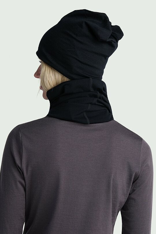 Lightweight merino wool neck warmer 4 | BLACK | Audimas