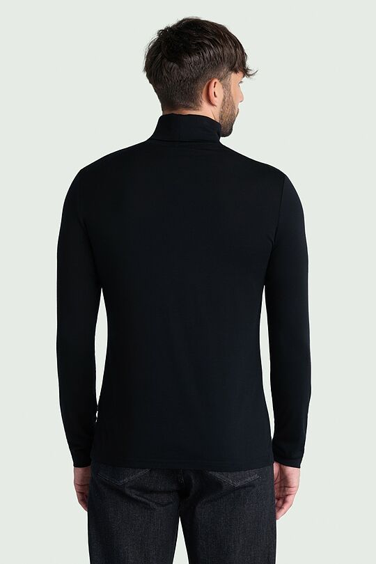 Lightweight merino wool roll neck top 2 | BLACK | Audimas