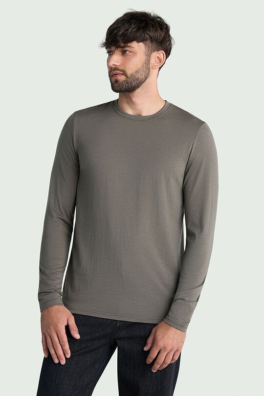 Lightweight merino wool long sleeve top 1 | BROWN | Audimas