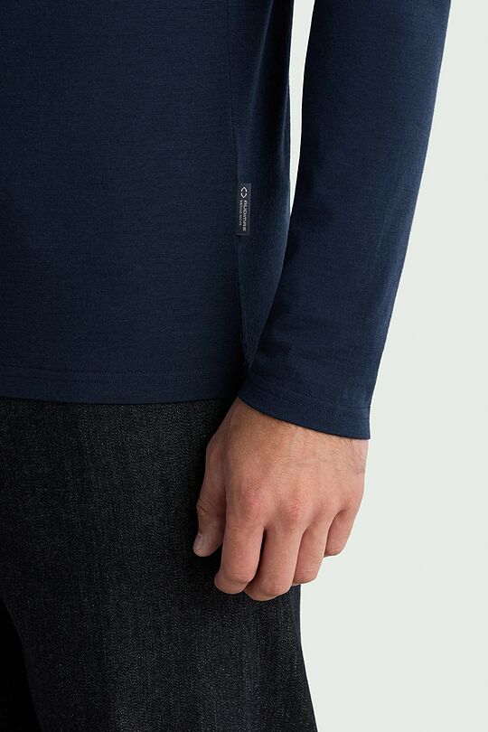 Lightweight merino wool long sleeve top 3 | Dark blue | Audimas