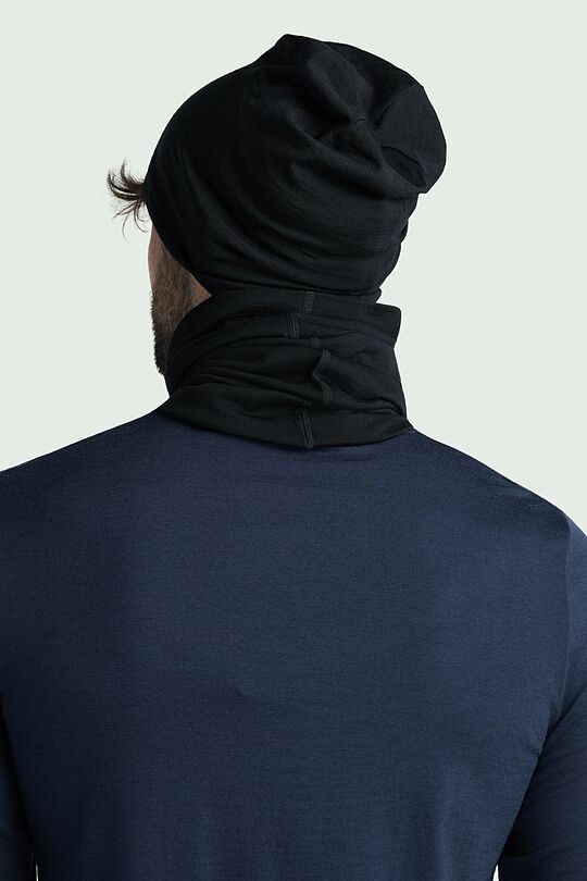 Lightweight merino wool neck warmer 3 | BLACK | Audimas