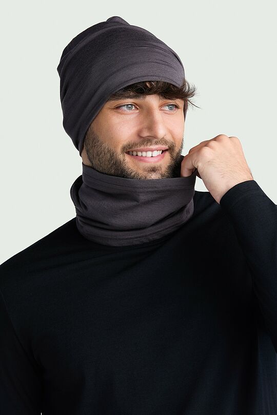 Lightweight merino wool neck warmer 2 | BROWN | Audimas