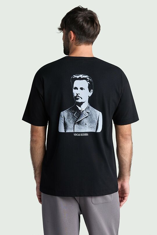 Short sleeves cotton T-shirt „Vincas Kudirka“ 5 | BLACK | Audimas