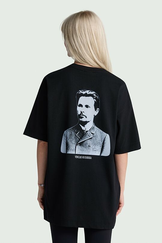 Short sleeves cotton T-shirt „Vincas Kudirka“ 3 | BLACK | Audimas