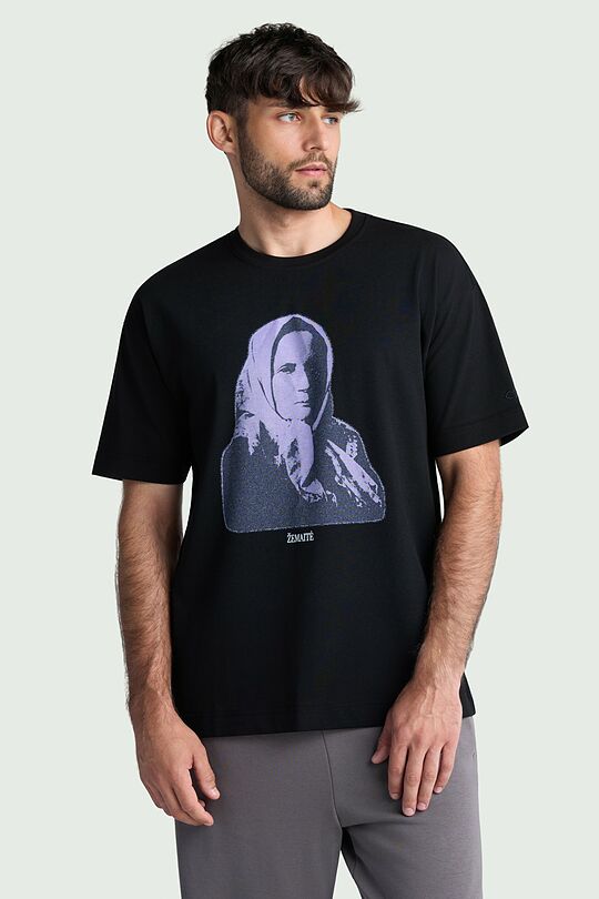 Short sleeves cotton T-shirt „Žemaitė“ 2 | BLACK | Audimas