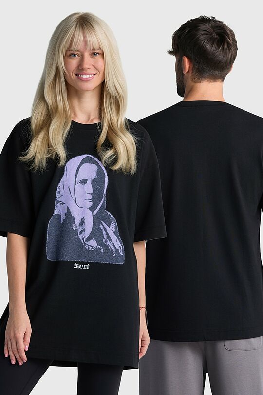 Short sleeves cotton T-shirt „Žemaitė“ 1 | BLACK | Audimas