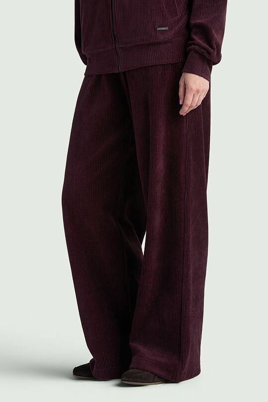 Wide velour sweatpants 2 | burgundy | Audimas