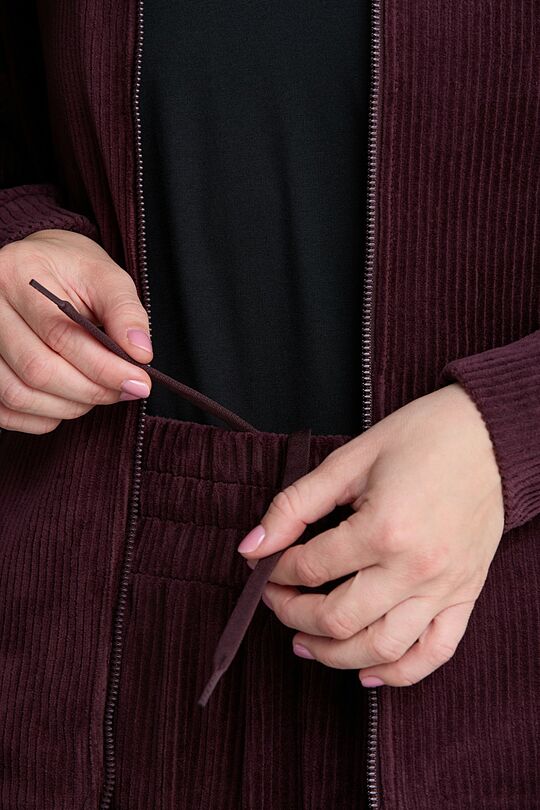 Wide velour sweatpants 5 | burgundy | Audimas
