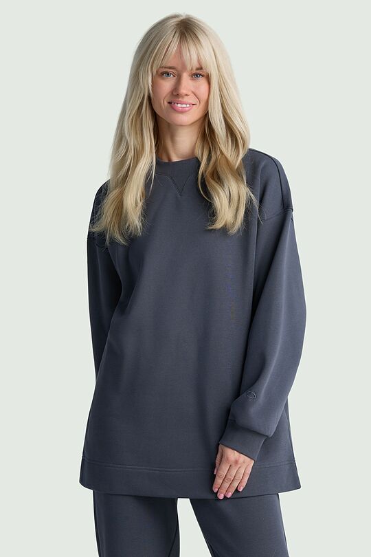 Cotton fleece sweatshirt 1 | DARK GREY | Audimas