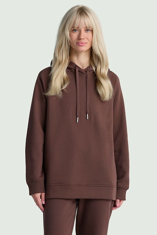 Cotton fleece hoodie 1 | BROWN | Audimas
