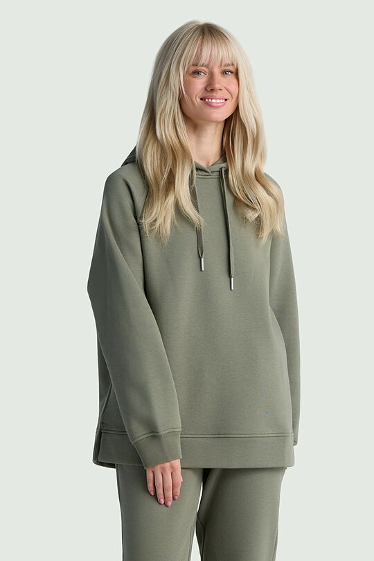 Cotton fleece hoodie 1 | GREEN | Audimas