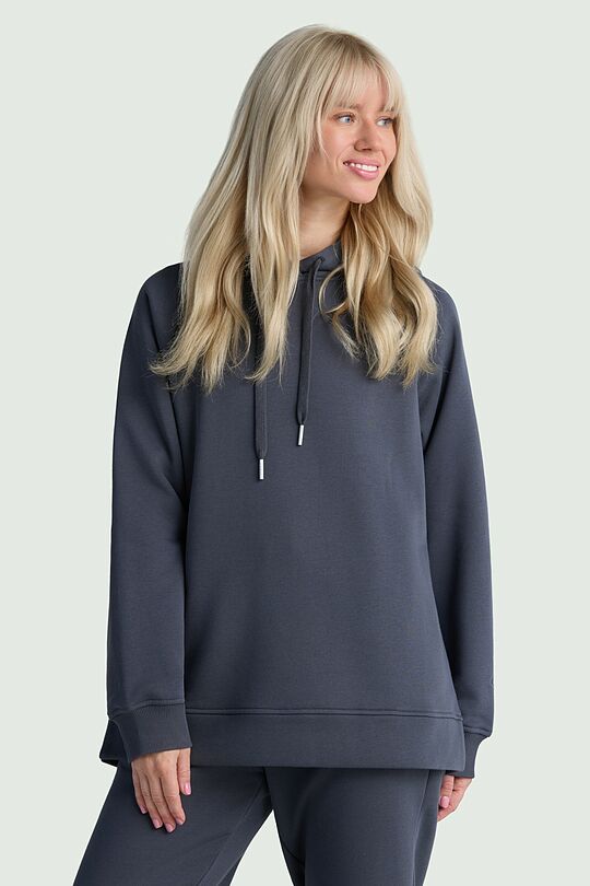 Cotton fleece hoodie 1 | DARK GREY | Audimas