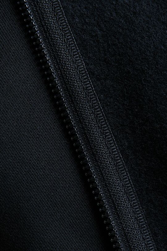 Cotton fleece full-zip hoodie 4 | BLACK | Audimas