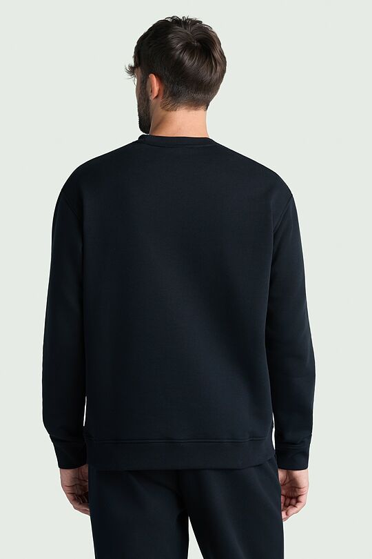Cotton fleece crewneck sweatshirt 2 | BLACK | Audimas