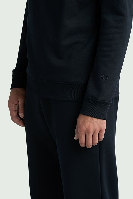 Cotton fleece crewneck sweatshirt 3 | BLACK | Audimas