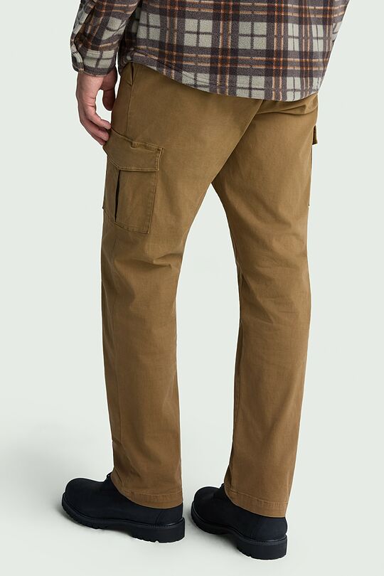 Cotton cargo pants with pockets 3 | BROWN | Audimas