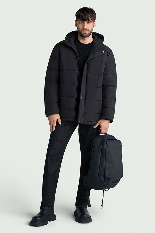 Down jacket with hood 1 | BLACK | Audimas