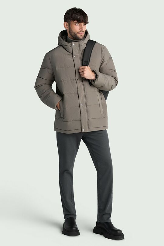 Down jacket with hood 3 | BROWN | Audimas
