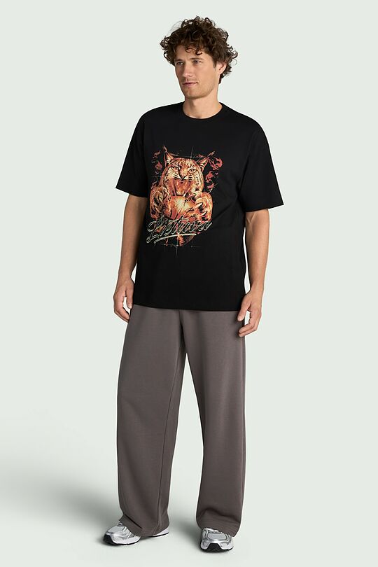Short sleeves cotton T-shirt "Wild strength" 5 | BLACK | Audimas