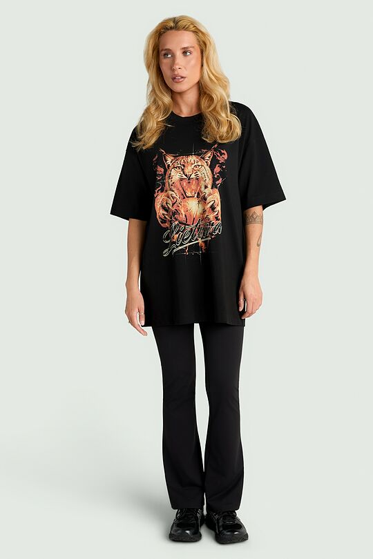 Short sleeves cotton T-shirt "Wild strength" 6 | BLACK | Audimas