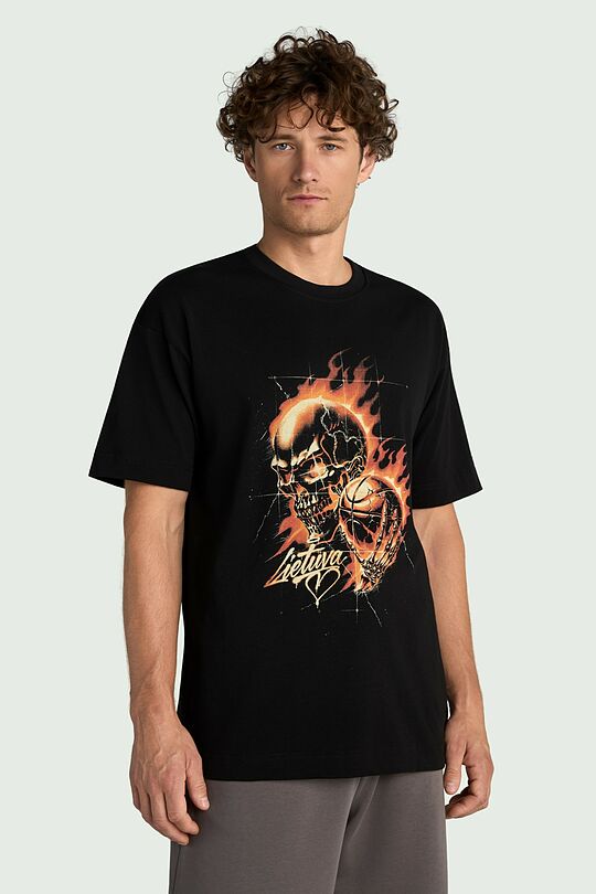Short sleeves cotton T-shirt "Fighting Spirit" 4 | BLACK | Audimas