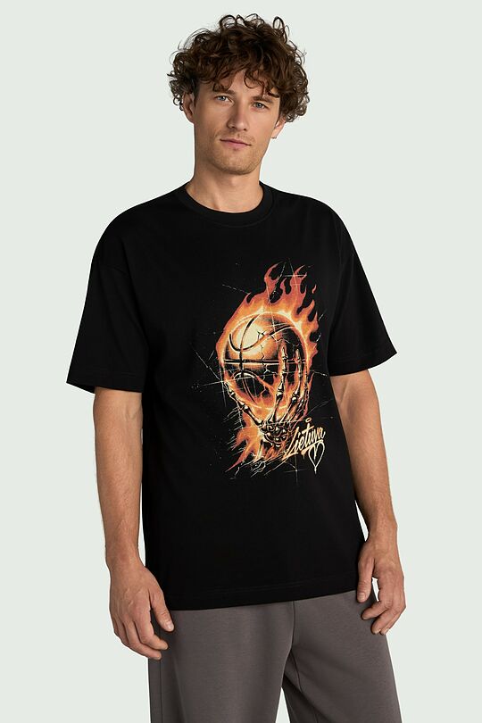 Short sleeves cotton T-shirt "Unbreakable" 3 | BLACK | Audimas
