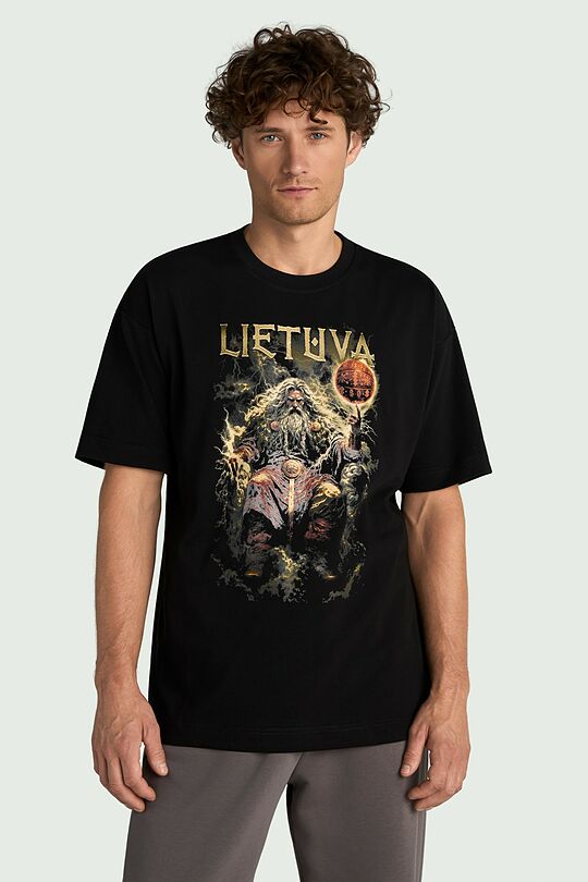 Short sleeves cotton T-shirt "Thunder" 1 | BLACK | Audimas