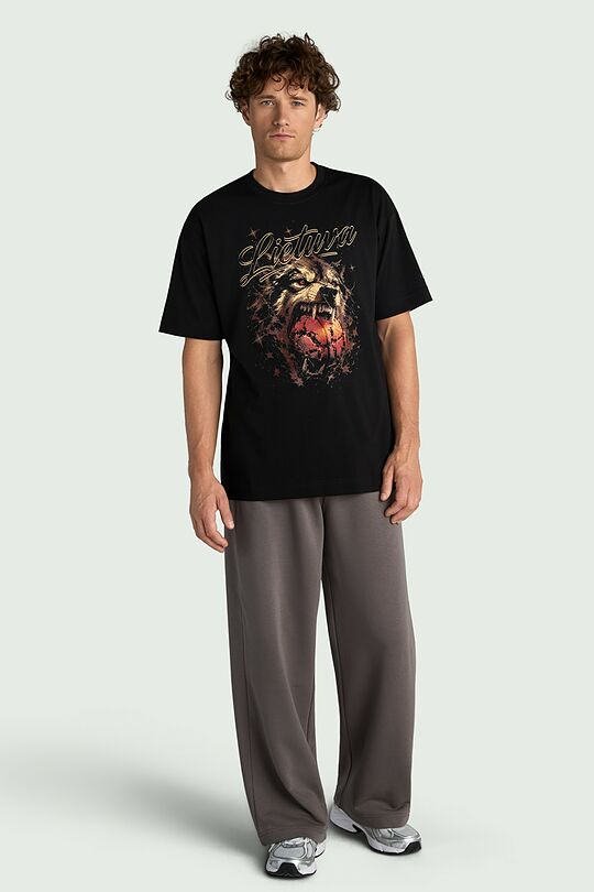 Short sleeves cotton T-shirt  "The Pursuit of Victory" 5 | BLACK | Audimas